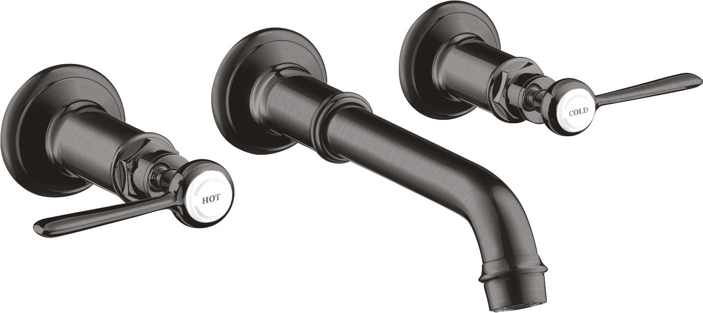 AXOR Montreux 3-hole basin mixer for concealed installation wall-mounted with spout 165 - 225 mm and lever handles