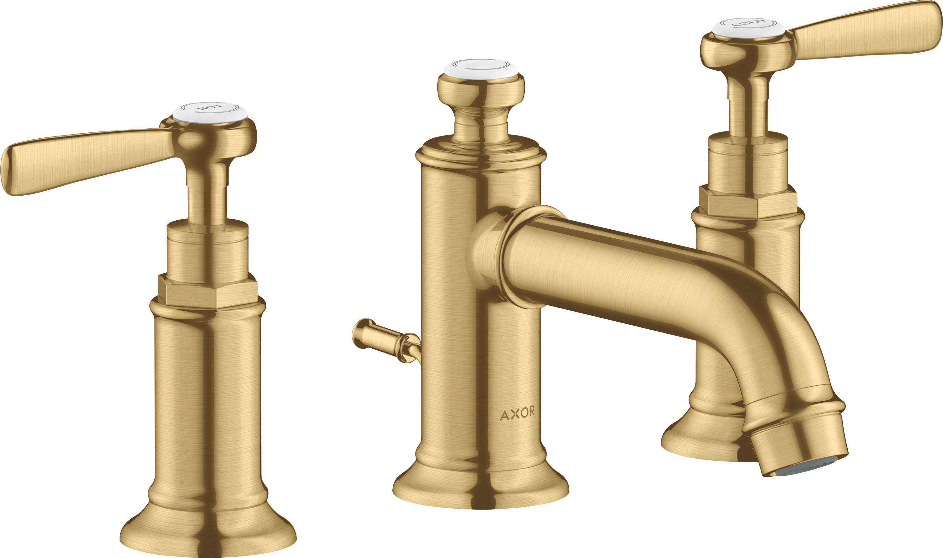AXOR Montreux 3-hole basin mixer 30 with lever handles and pop-up waste