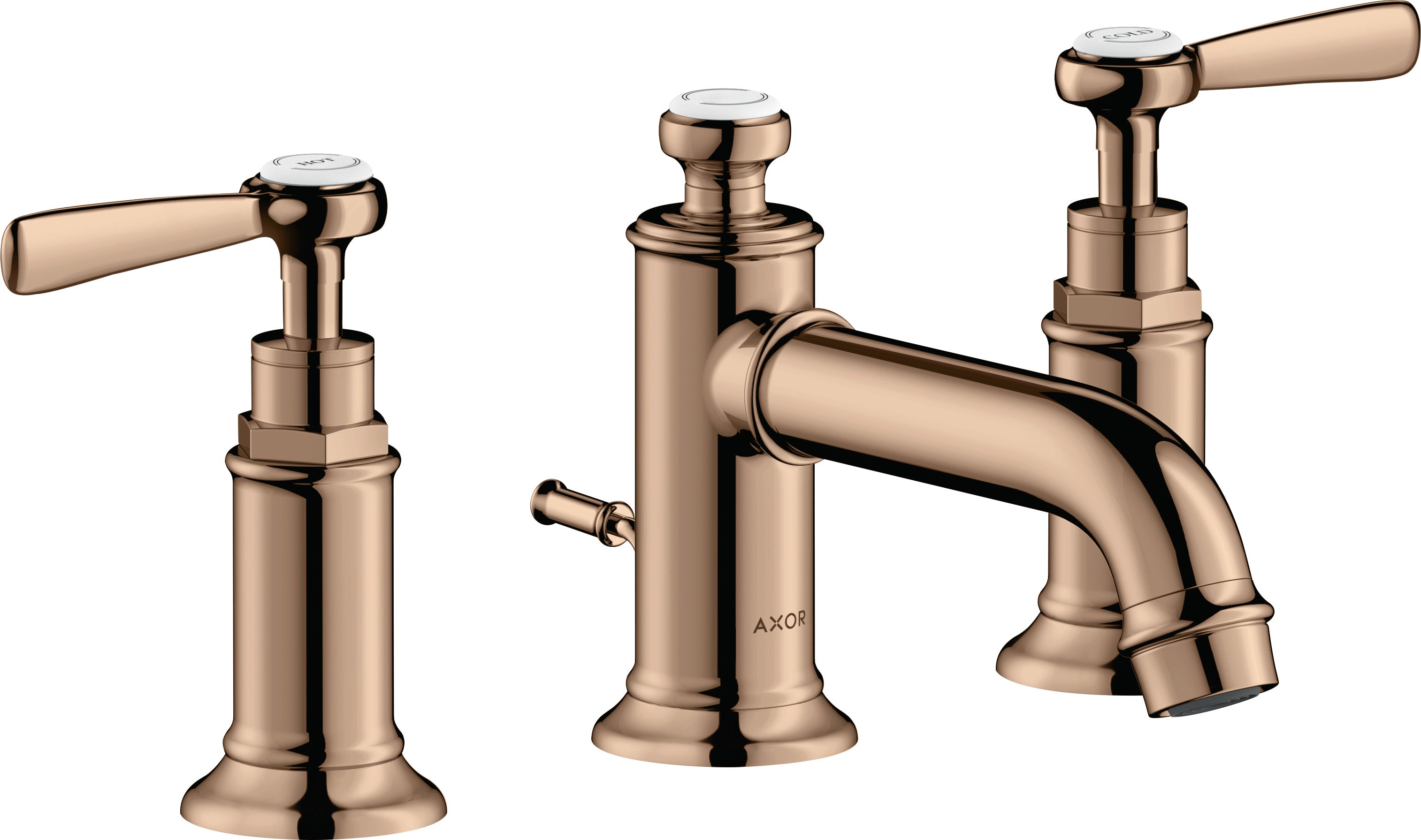 AXOR Montreux 3-hole basin mixer 30 with lever handles and pop-up waste