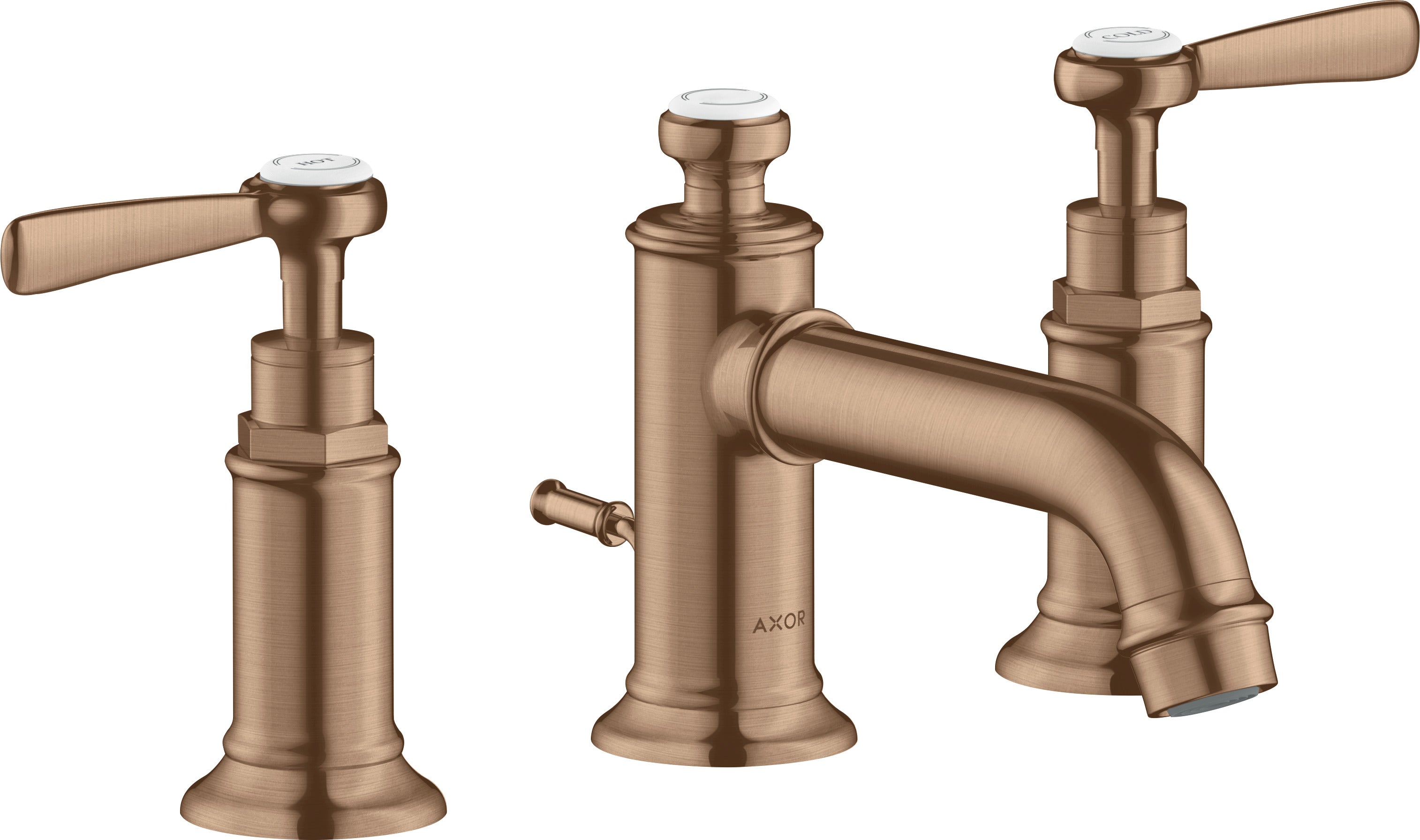 AXOR Montreux 3-hole basin mixer 30 with lever handles and pop-up waste