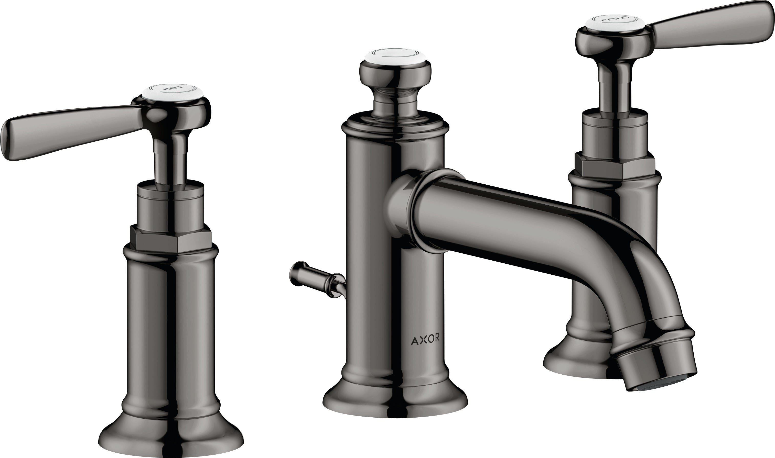 AXOR Montreux 3-hole basin mixer 30 with lever handles and pop-up waste