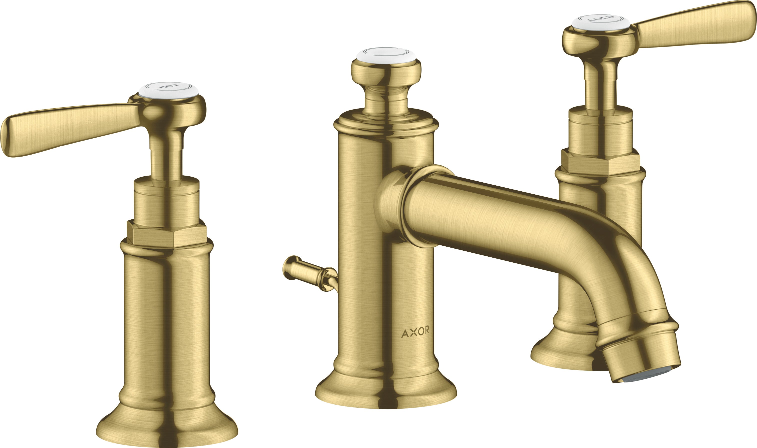 AXOR Montreux 3-hole basin mixer 30 with lever handles and pop-up waste