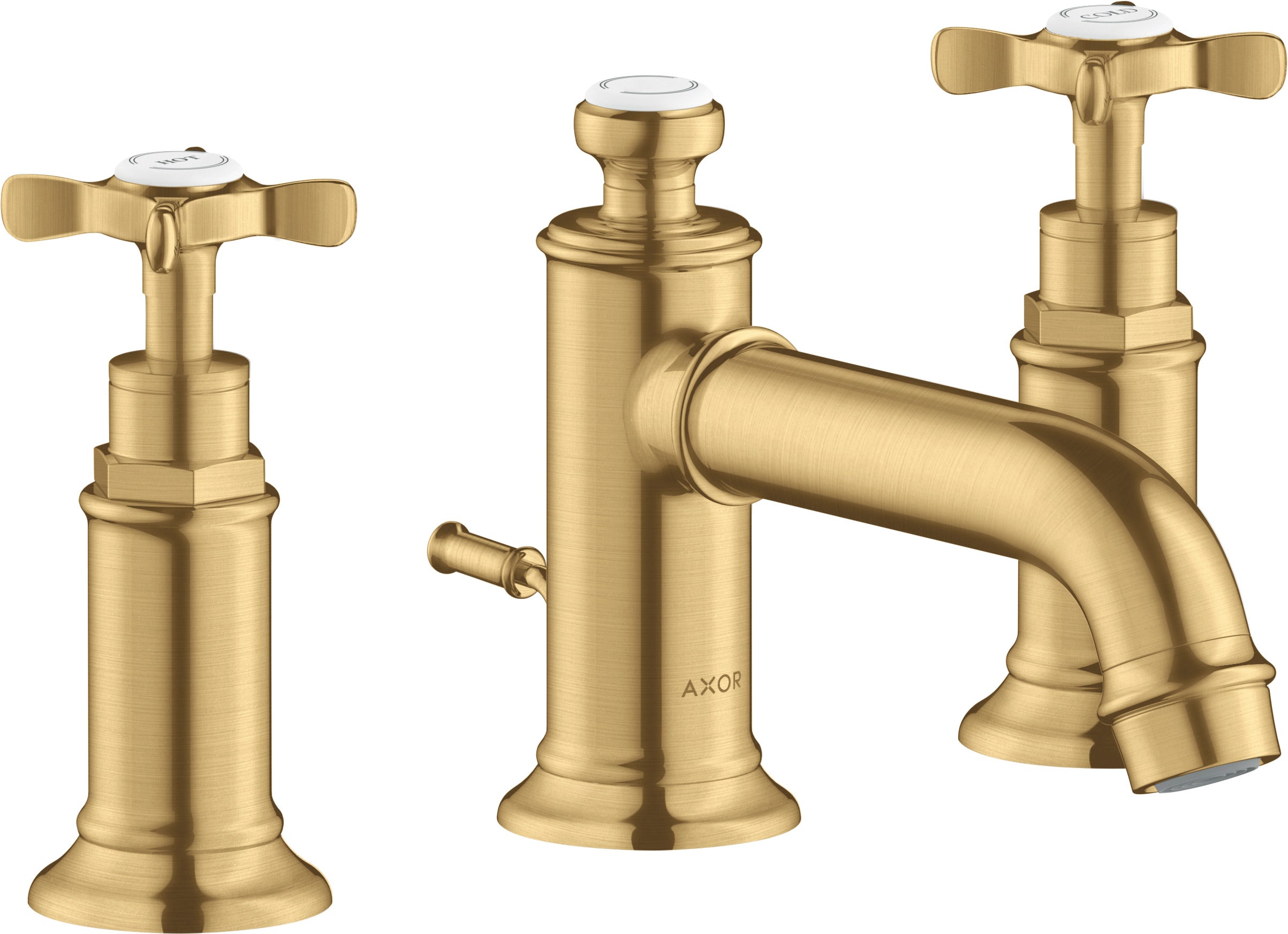 AXOR Montreux 3-hole basin mixer 30 with cross handles and pop-up waste
