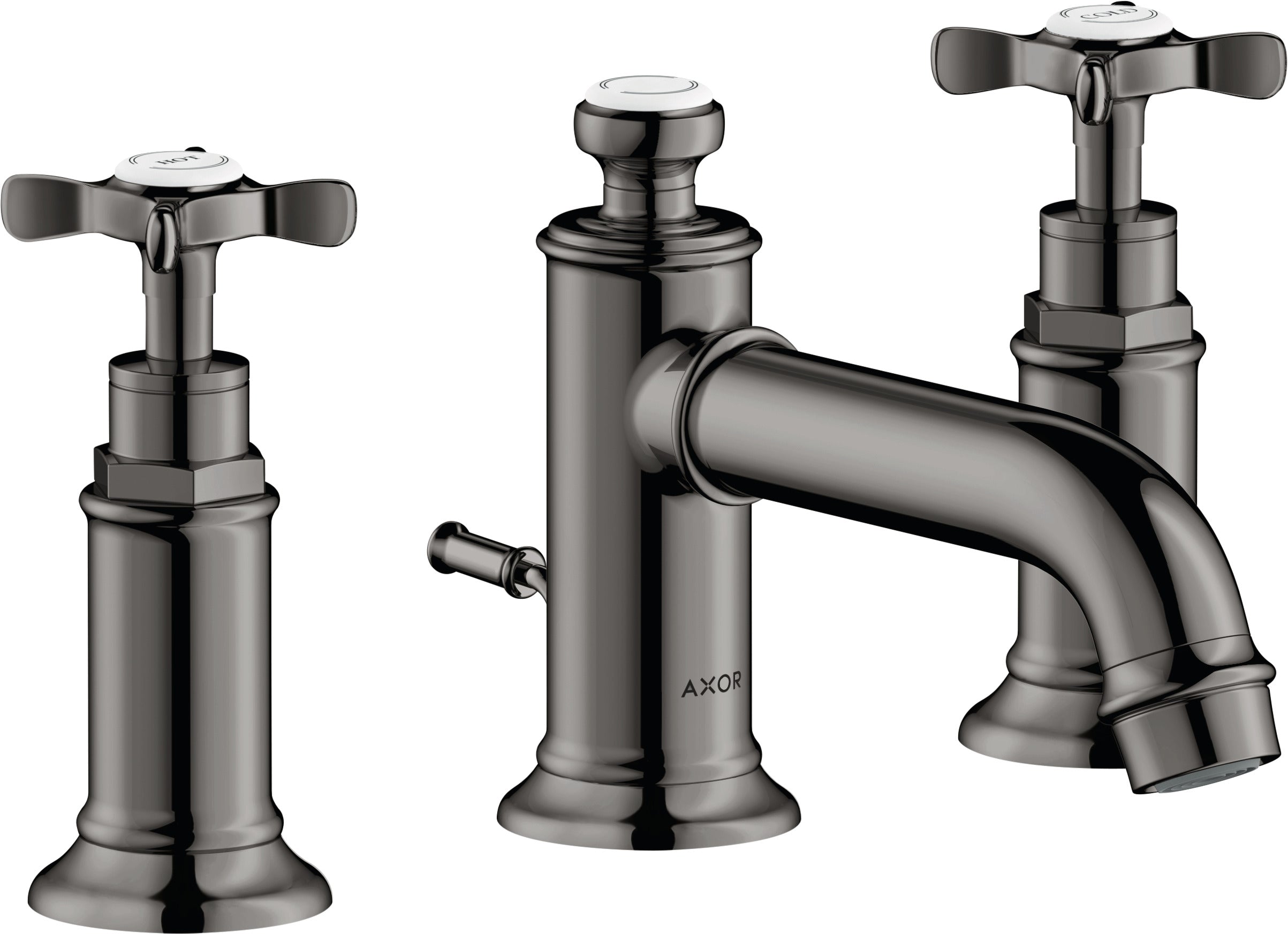 AXOR Montreux 3-hole basin mixer 30 with cross handles and pop-up waste