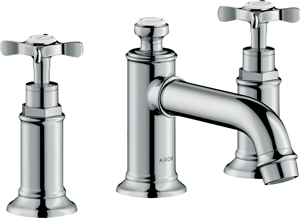 AXOR Montreux 3-hole basin mixer 30 with cross handles and pop-up waste
