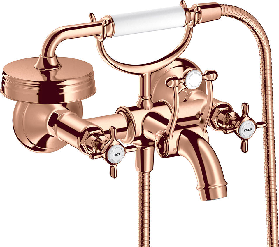 AXOR Montreux 2-handle manual bath mixer for exposed installation with cross handles