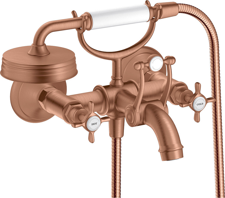 AXOR Montreux 2-handle manual bath mixer for exposed installation with cross handles