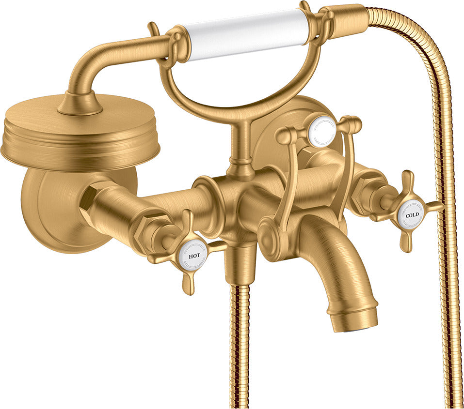 AXOR Montreux 2-handle manual bath mixer for exposed installation with cross handles