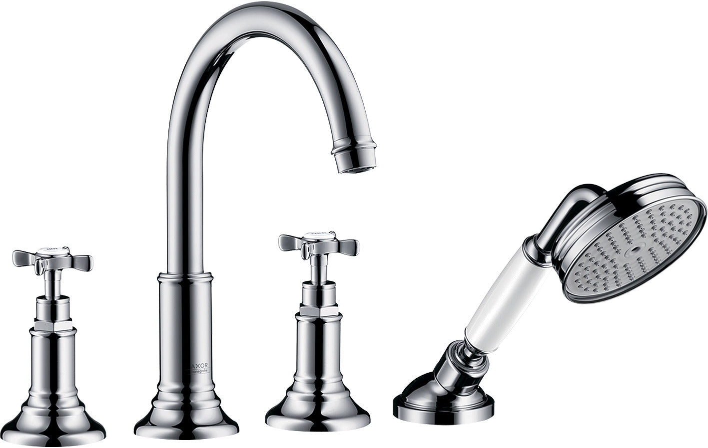 AXOR Montreux 4-hole tile mounted bath mixer with cross handles