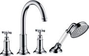 AXOR Montreux 4-hole tile mounted bath mixer with cross handles