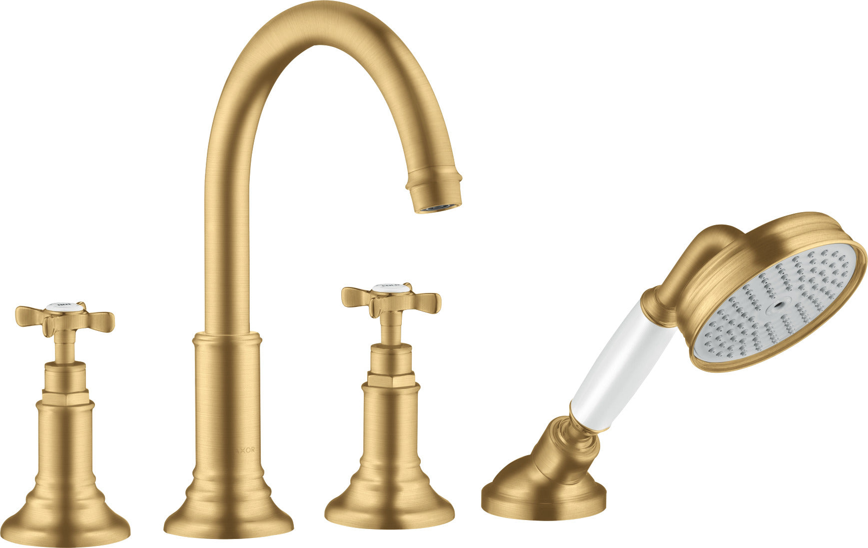 AXOR Montreux 4-hole tile mounted bath mixer with cross handles