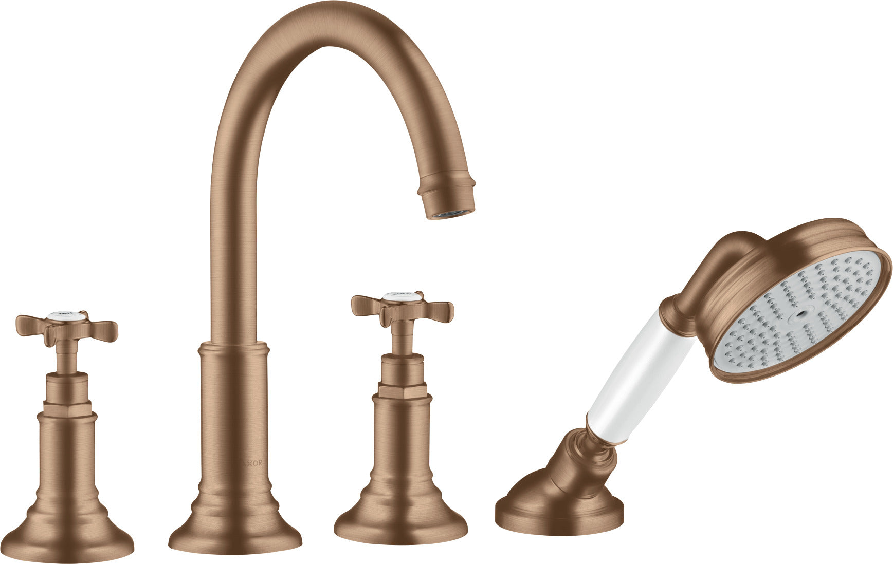 AXOR Montreux 4-hole tile mounted bath mixer with cross handles