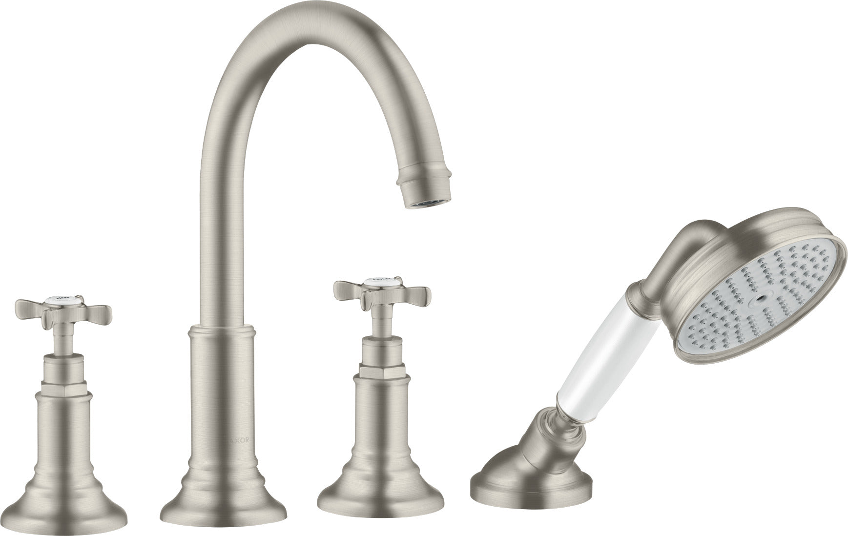 AXOR Montreux 4-hole tile mounted bath mixer with cross handles