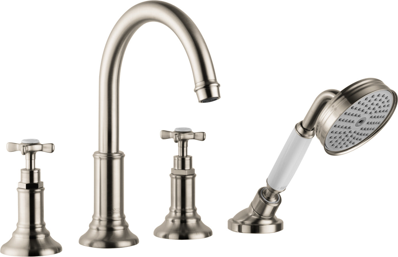 AXOR Montreux 4-hole tile mounted bath mixer with cross handles