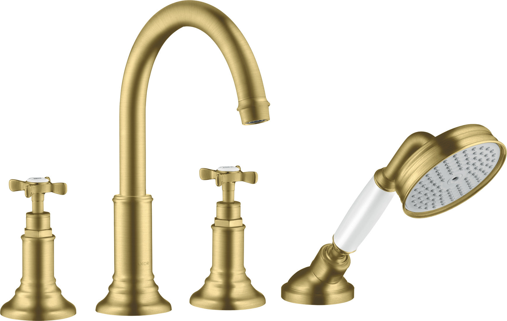 AXOR Montreux 4-hole tile mounted bath mixer with cross handles