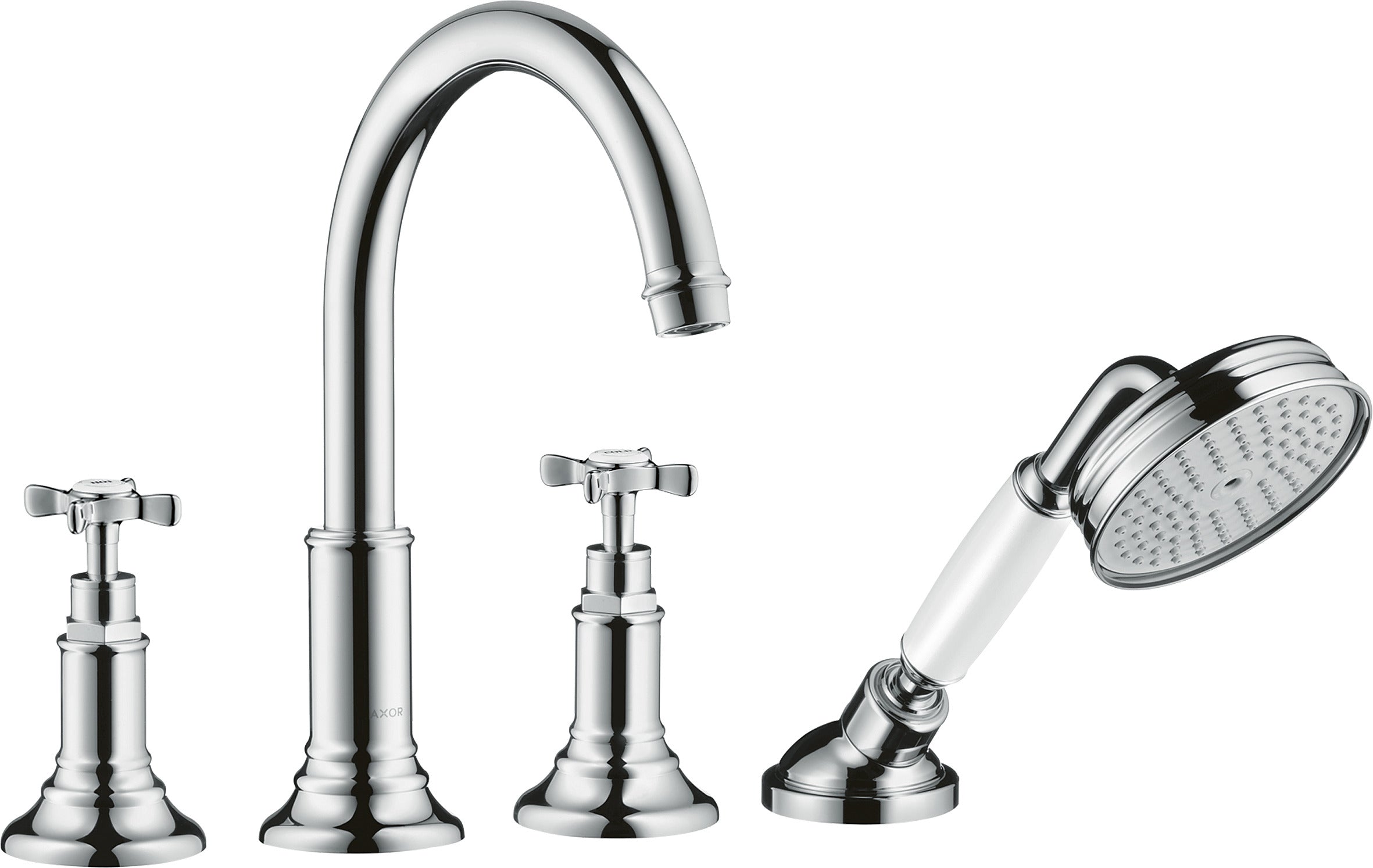 AXOR Montreux 4-hole rim-mounted bath mixer with cross handles