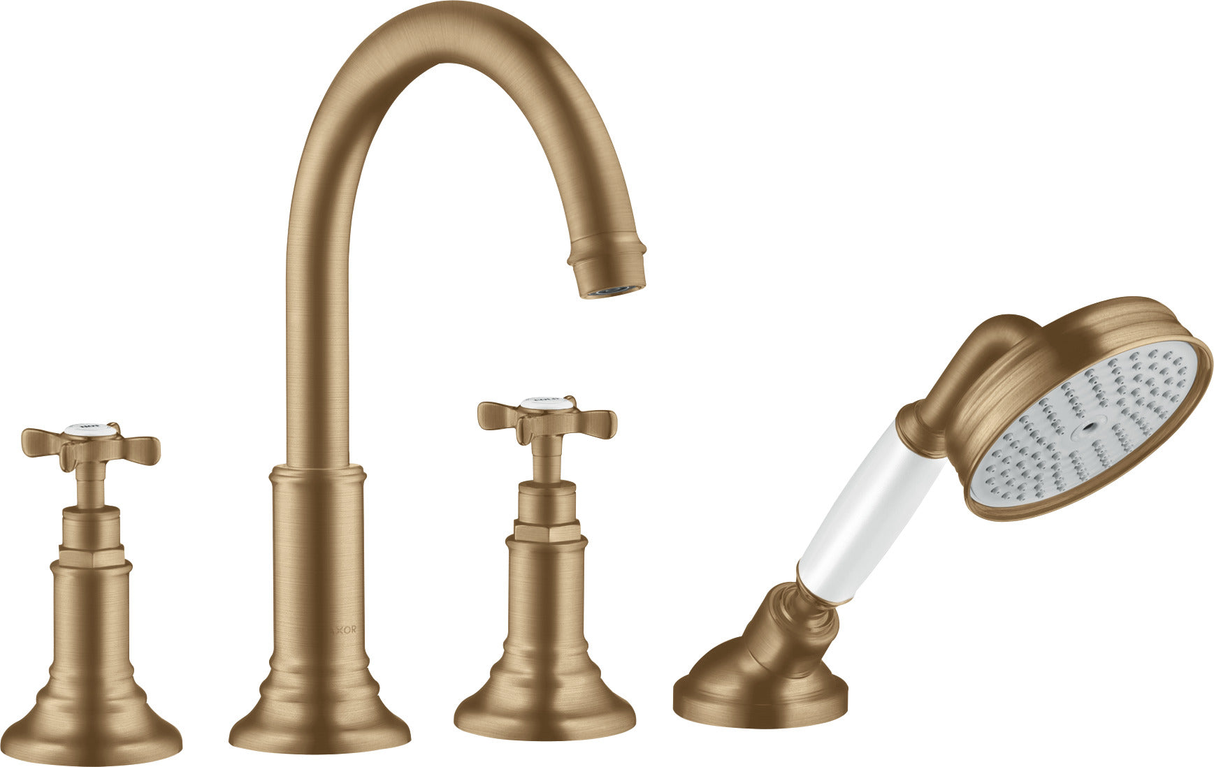 AXOR Montreux 4-hole rim-mounted bath mixer with cross handles