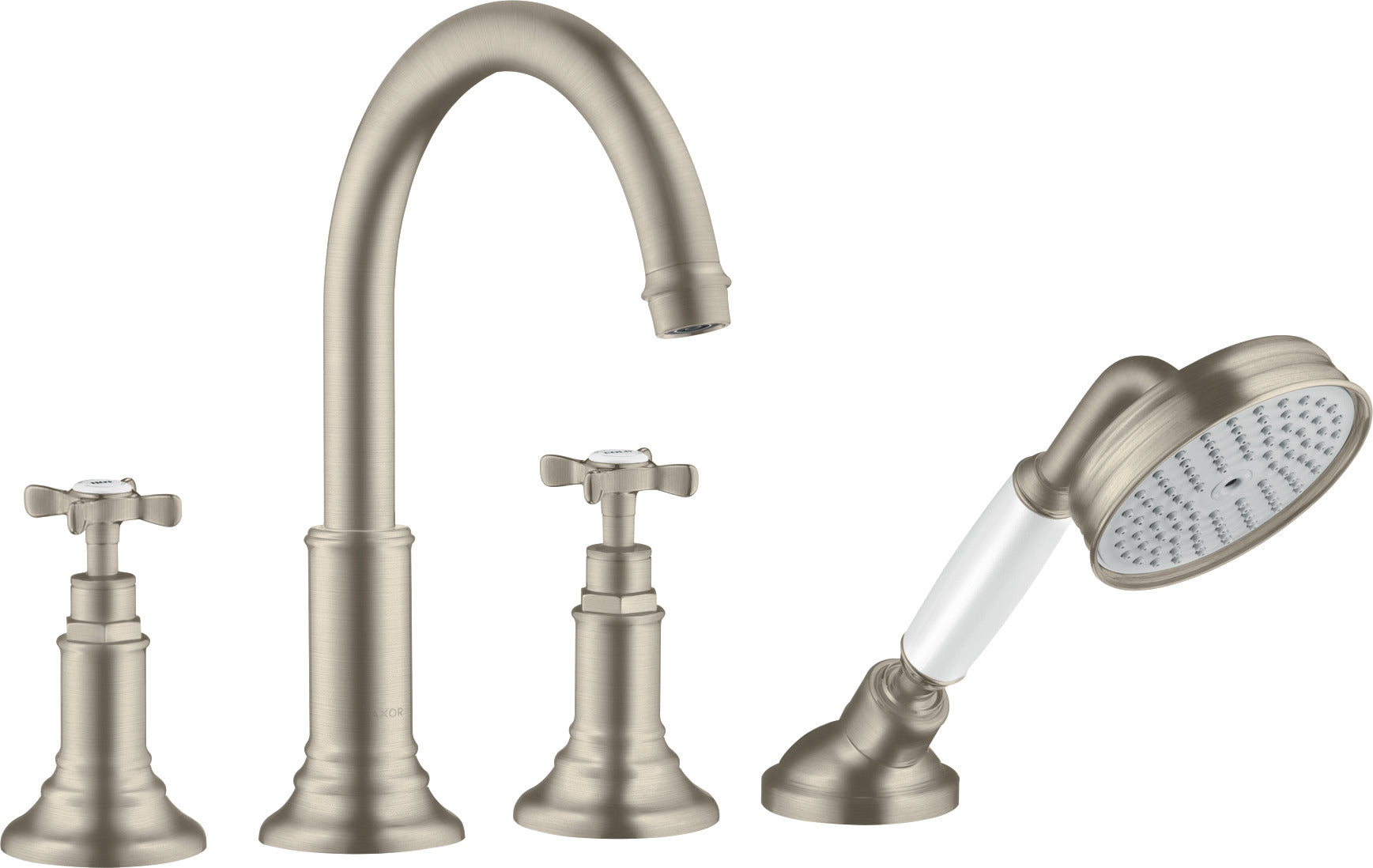 AXOR Montreux 4-hole rim-mounted bath mixer with cross handles