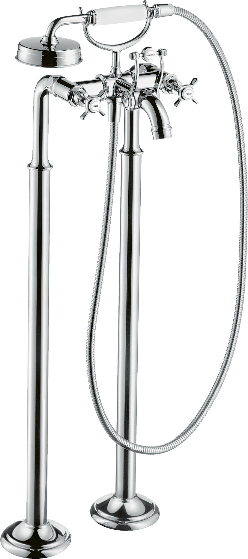 AXOR Montreux 2-handle manual bath mixer floor-standing with cross handles
