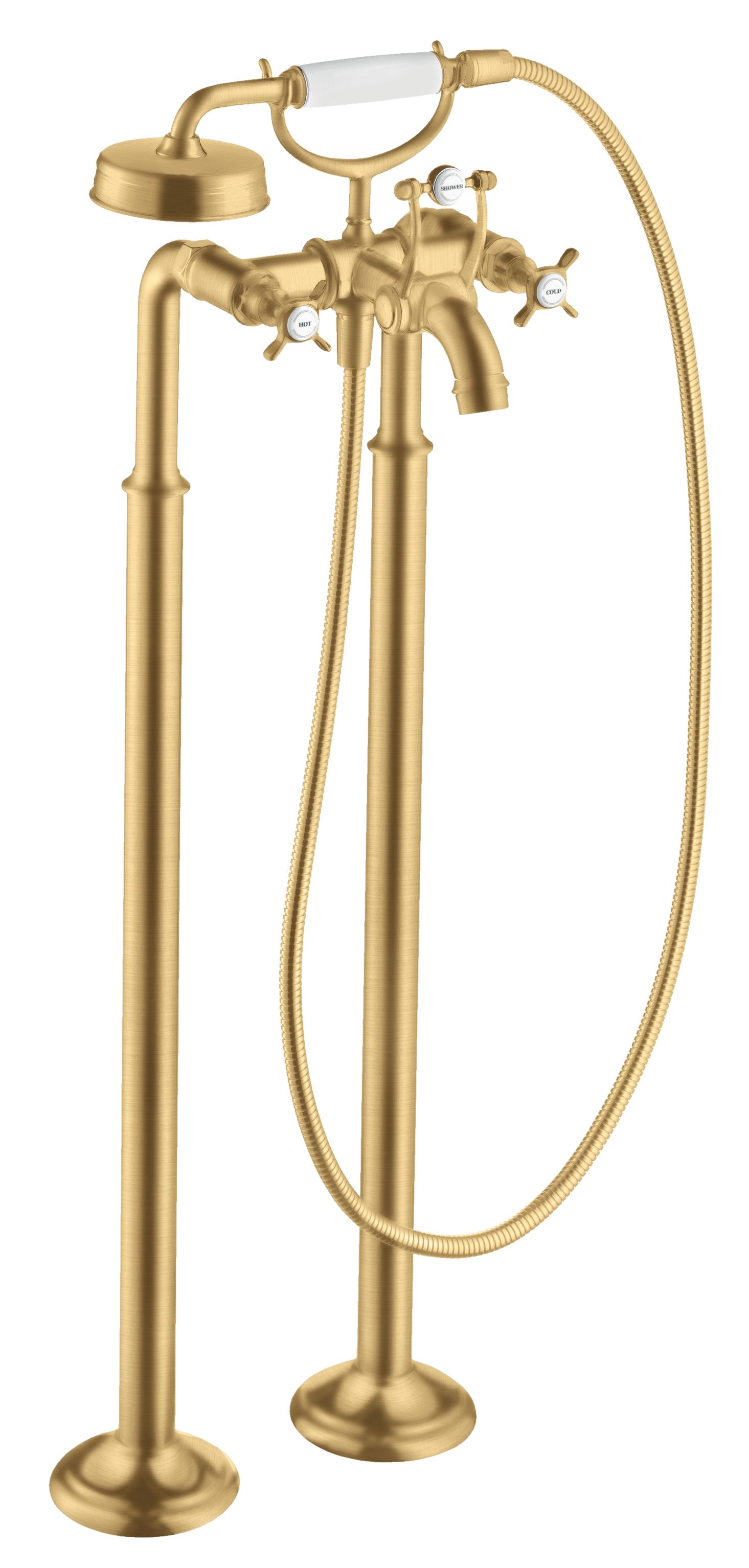 AXOR Montreux 2-handle manual bath mixer floor-standing with cross handles