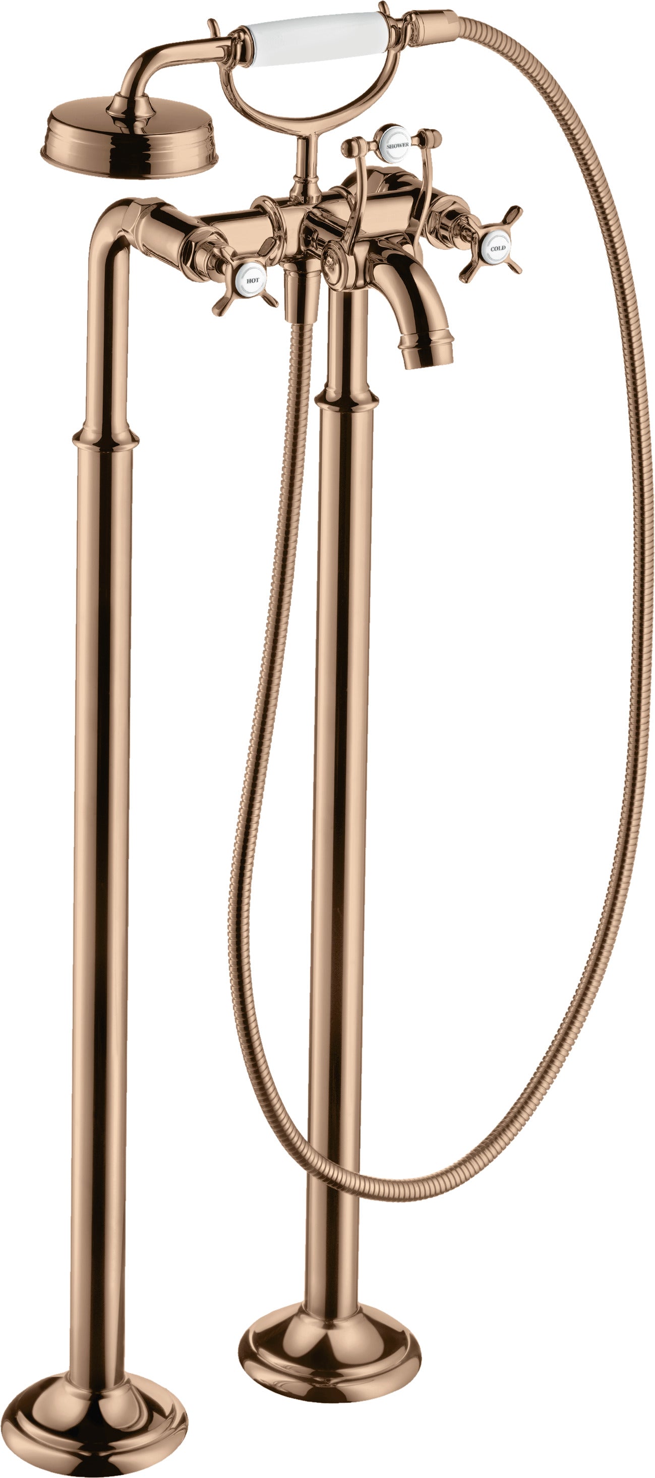 AXOR Montreux 2-handle manual bath mixer floor-standing with cross handles