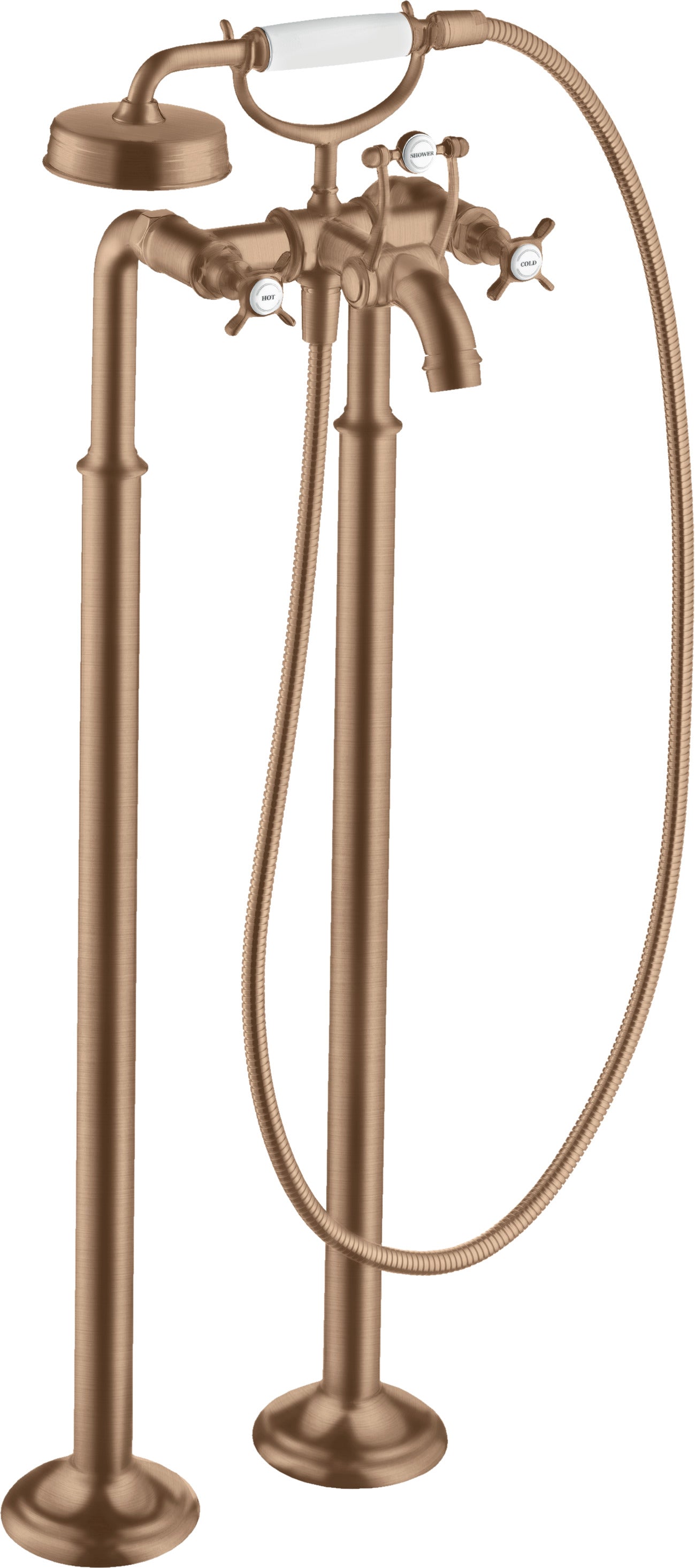 AXOR Montreux 2-handle manual bath mixer floor-standing with cross handles