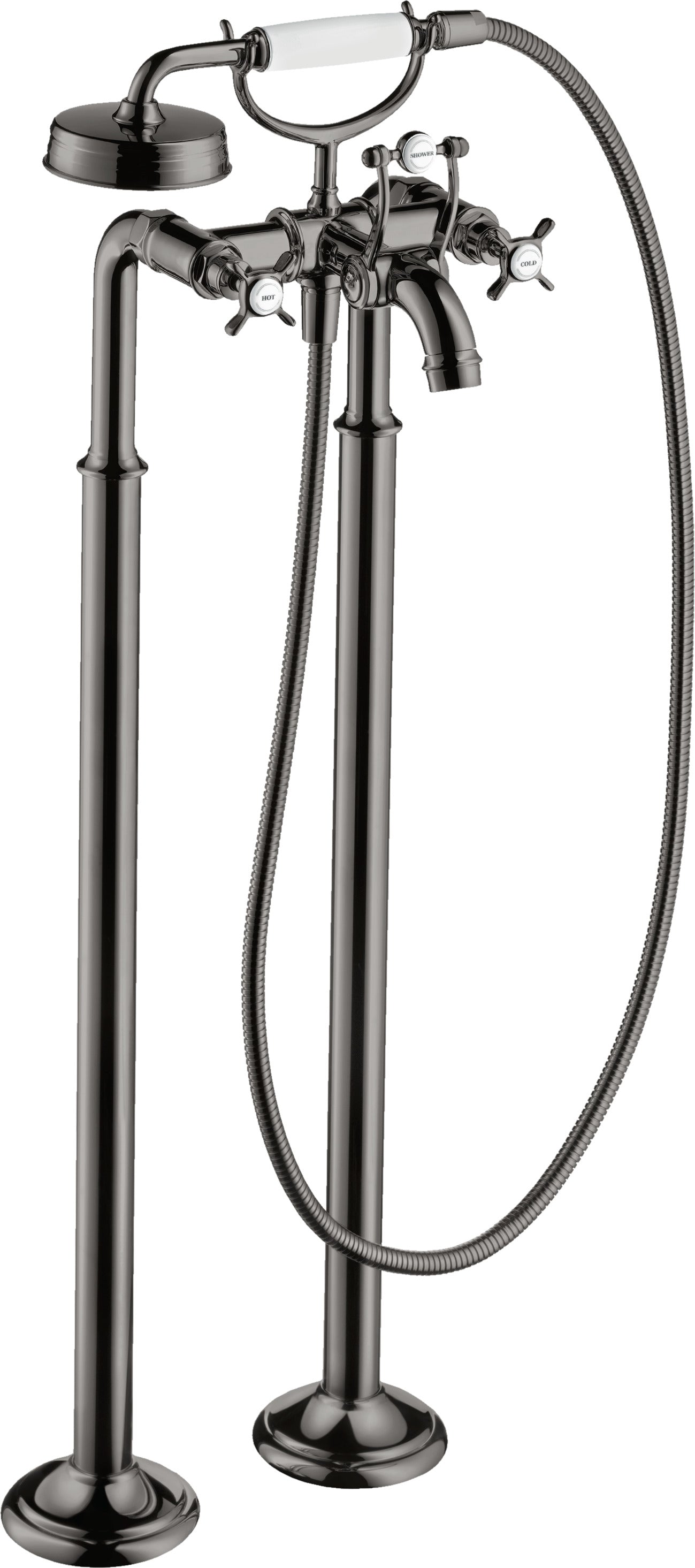 AXOR Montreux 2-handle manual bath mixer floor-standing with cross handles
