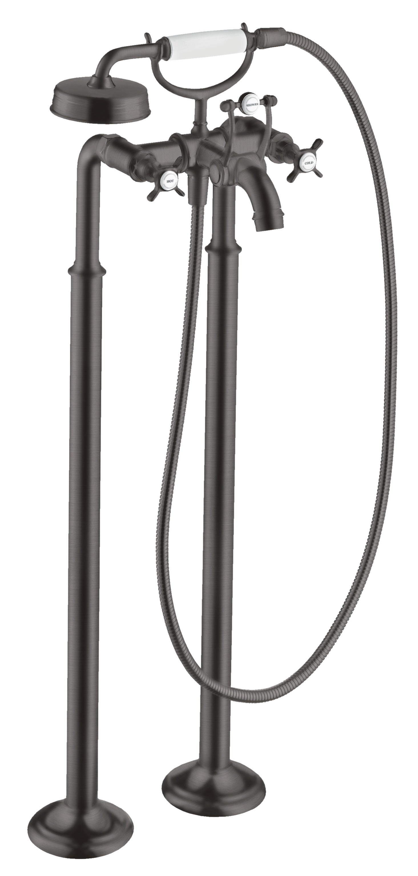 AXOR Montreux 2-handle manual bath mixer floor-standing with cross handles