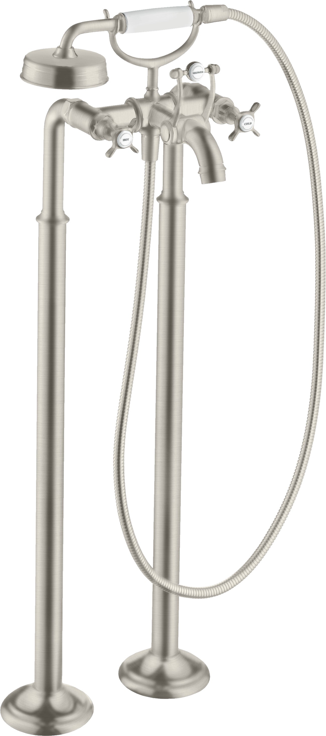 AXOR Montreux 2-handle manual bath mixer floor-standing with cross handles