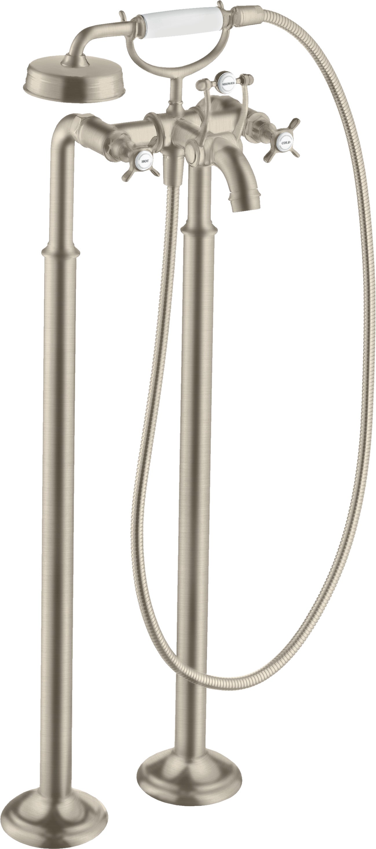 AXOR Montreux 2-handle manual bath mixer floor-standing with cross handles