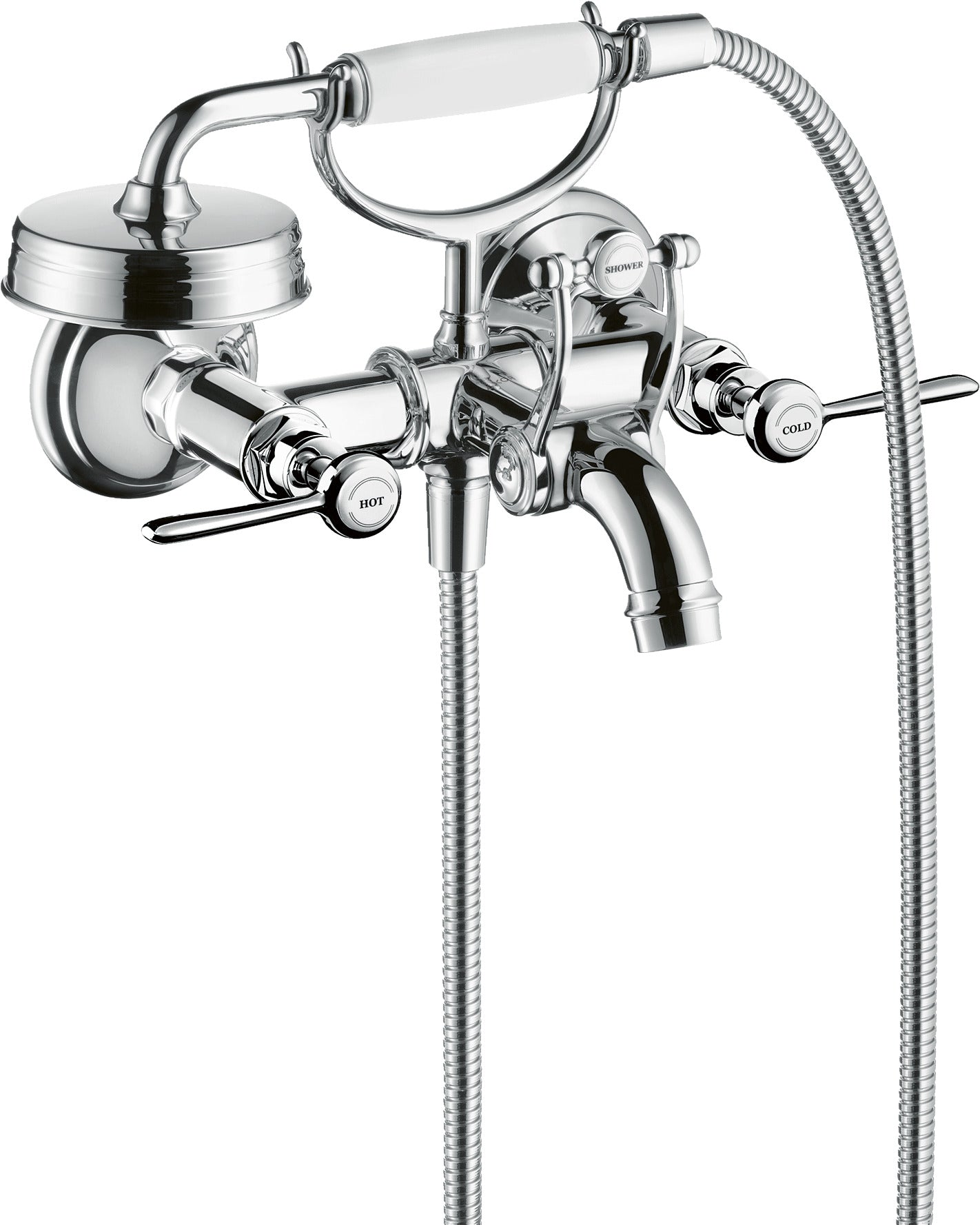 AXOR Montreux 2-handle manual bath mixer for exposed installation with lever handles