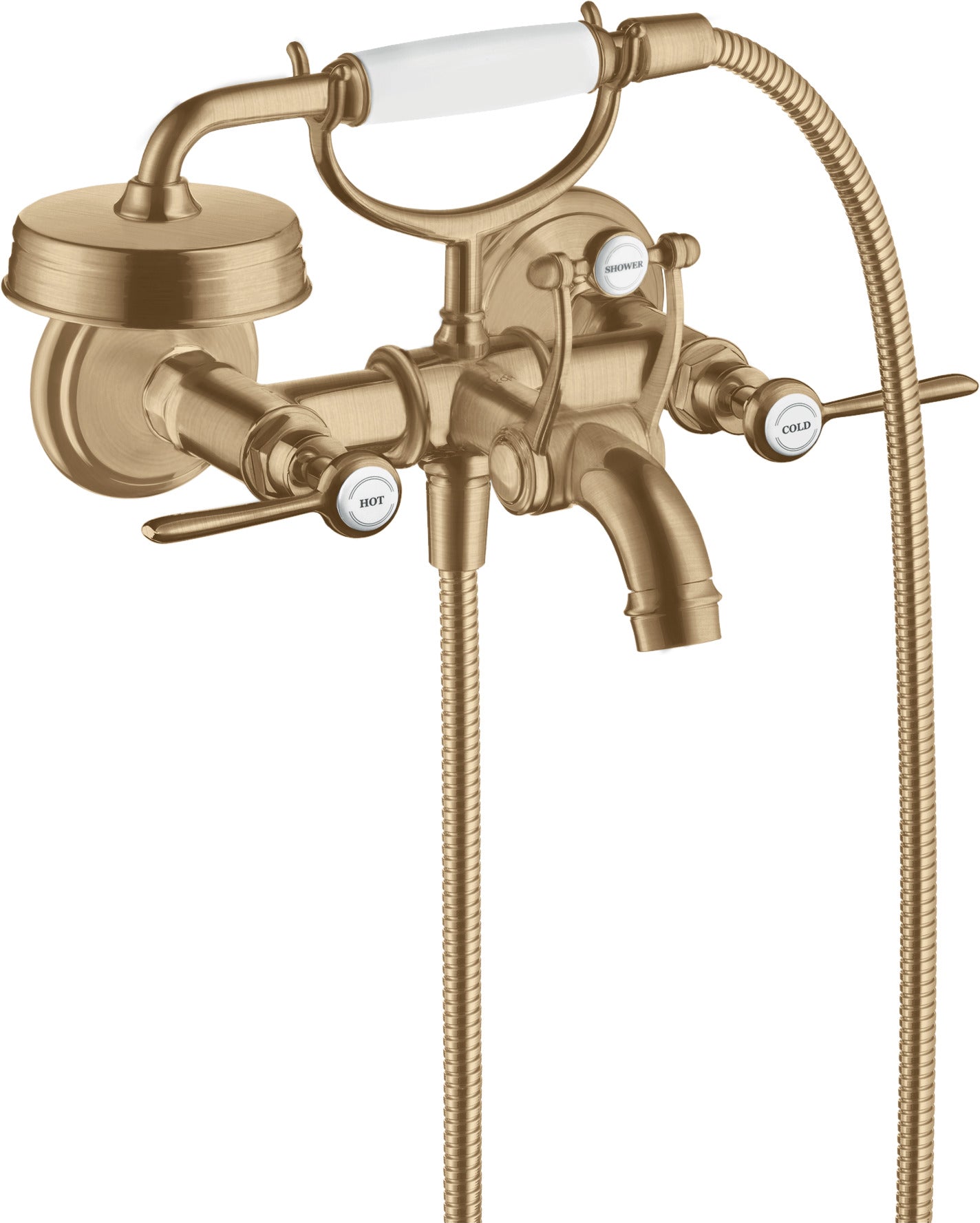 AXOR Montreux 2-handle manual bath mixer for exposed installation with lever handles