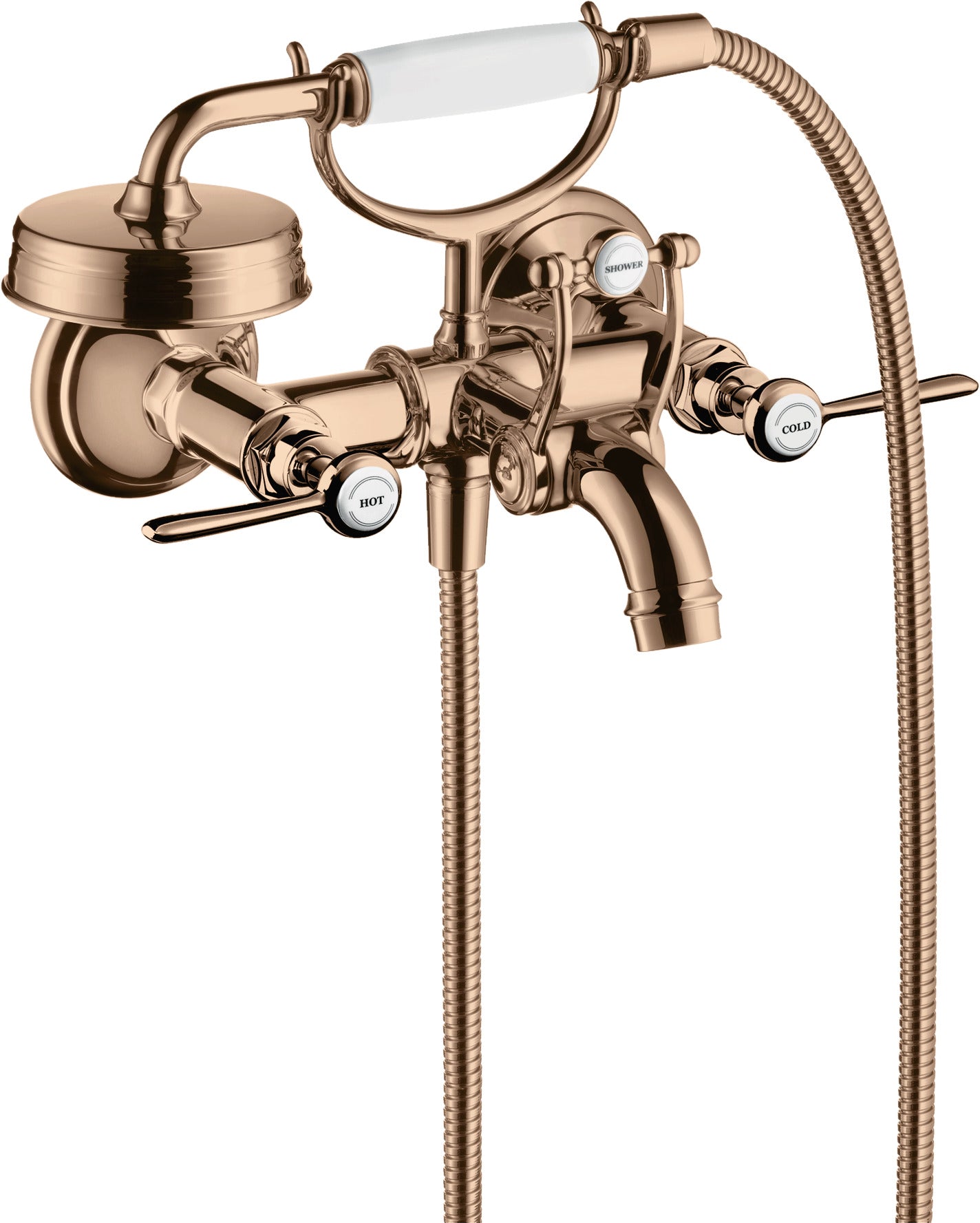 AXOR Montreux 2-handle manual bath mixer for exposed installation with lever handles