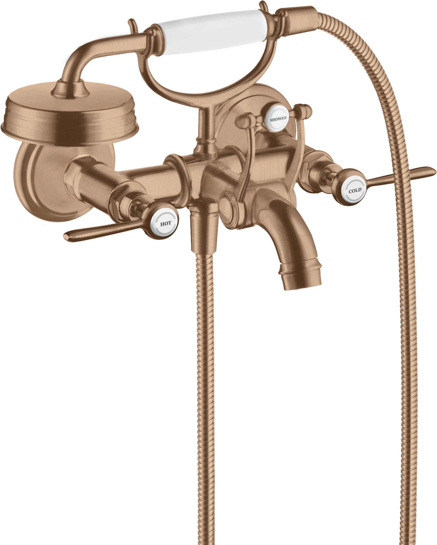 AXOR Montreux 2-handle manual bath mixer for exposed installation with lever handles