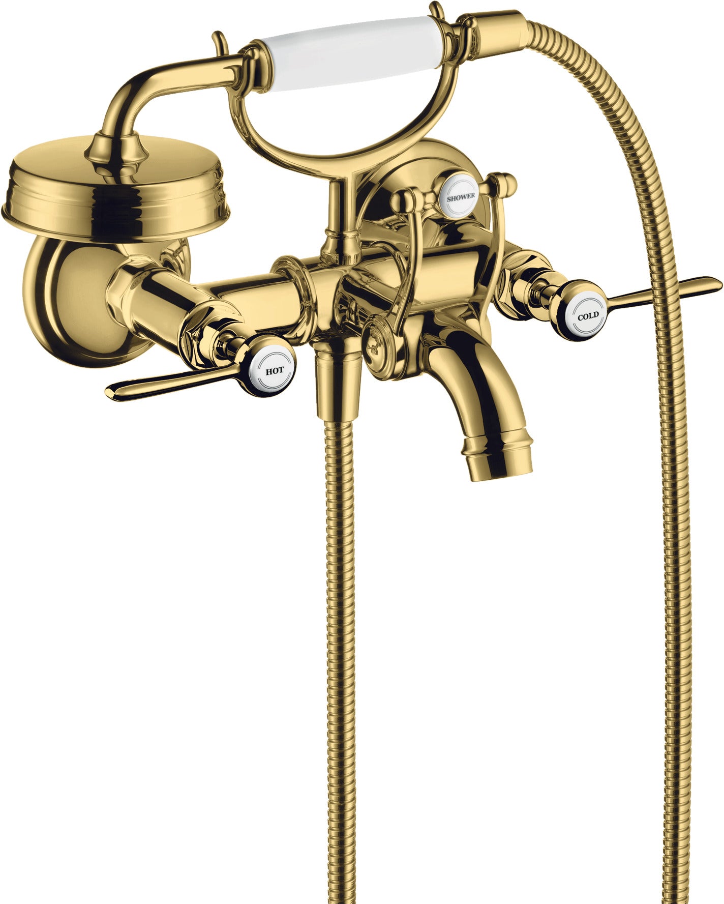 AXOR Montreux 2-handle manual bath mixer for exposed installation with lever handles