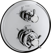 AXOR Montreux Thermostatic mixer for concealed installation with cross handle and shut-off valve