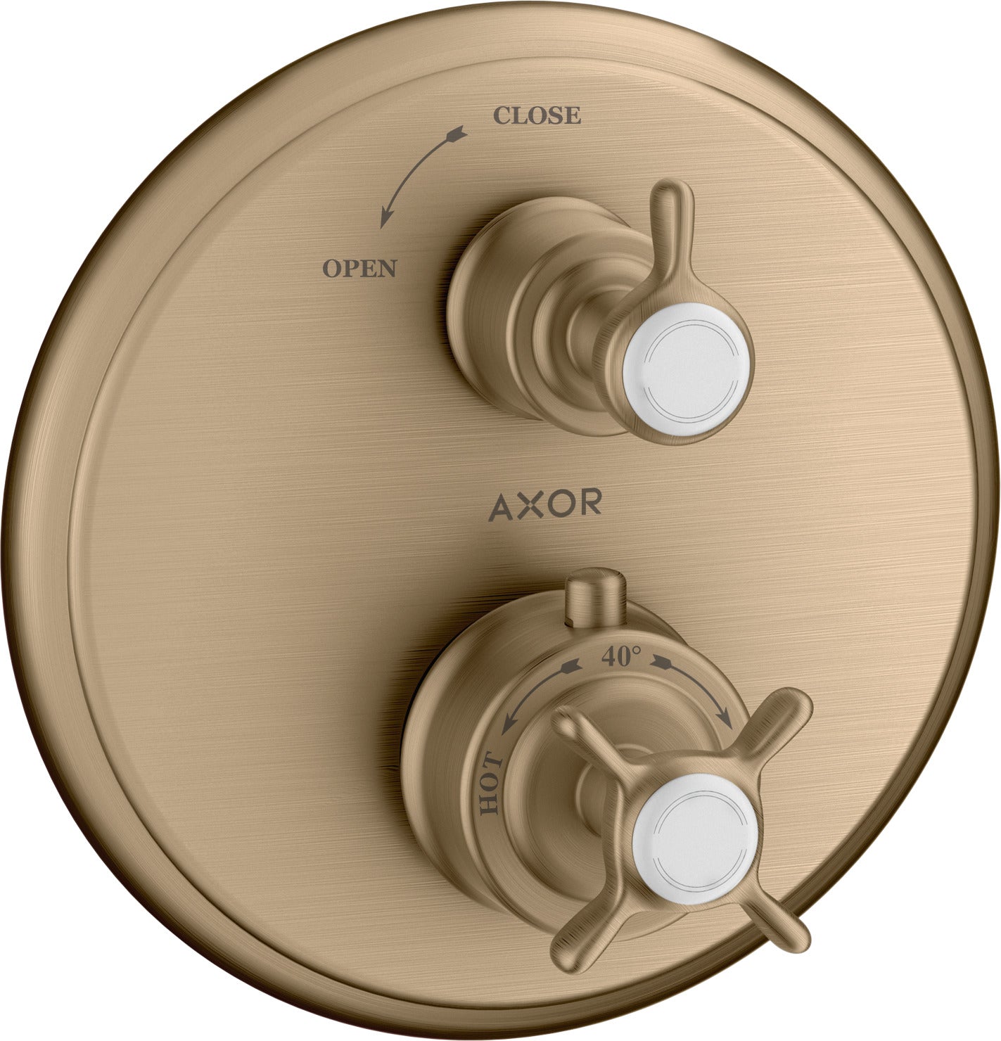 AXOR Montreux Thermostatic mixer for concealed installation with cross handle and shut-off valve