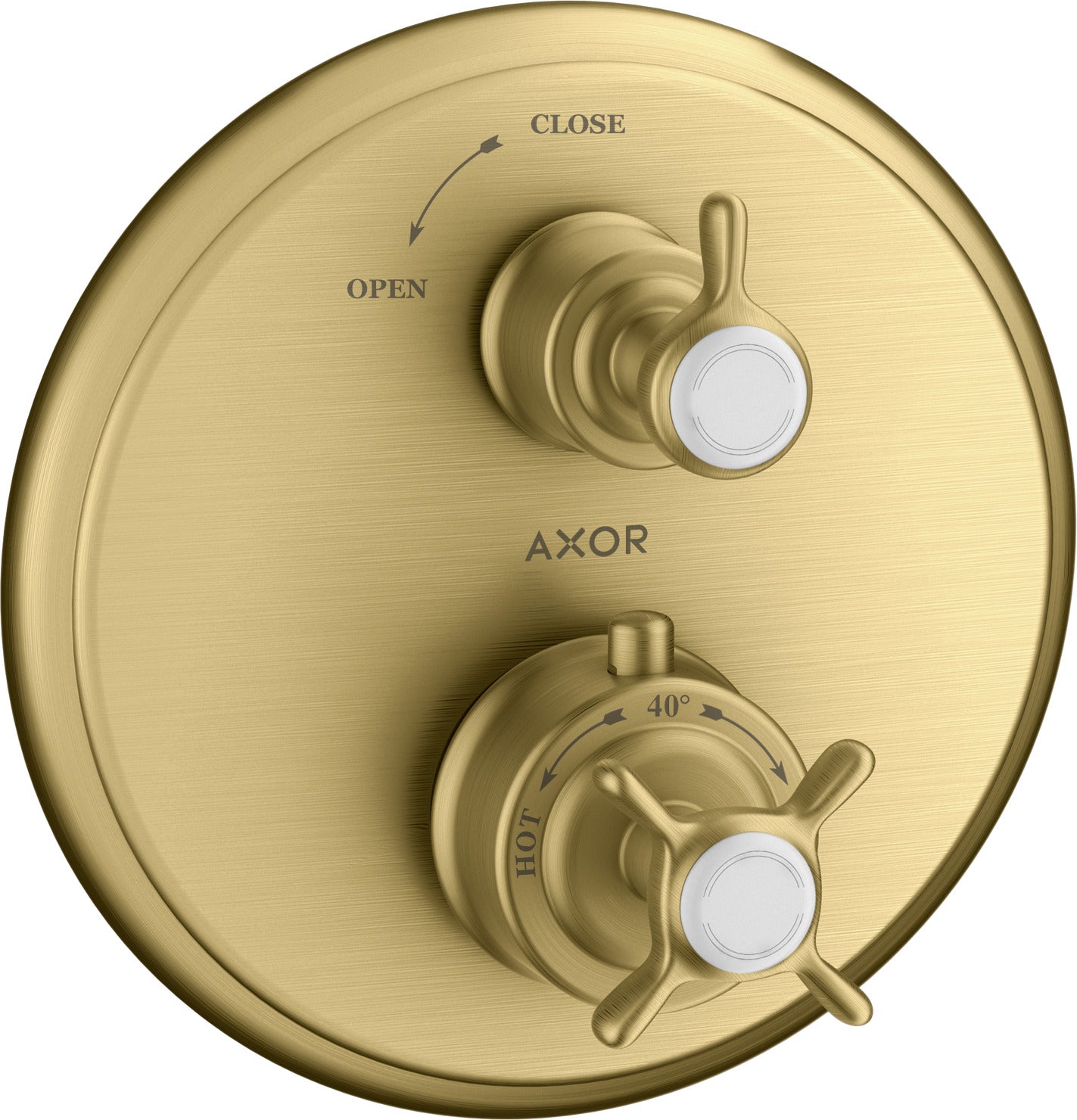 AXOR Montreux Thermostatic mixer for concealed installation with cross handle and shut-off valve