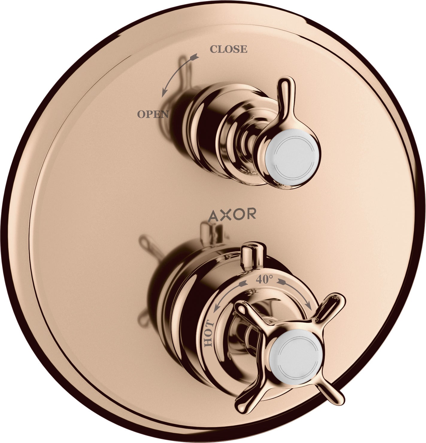 AXOR Montreux Thermostatic mixer for concealed installation with cross handle and shut-off valve