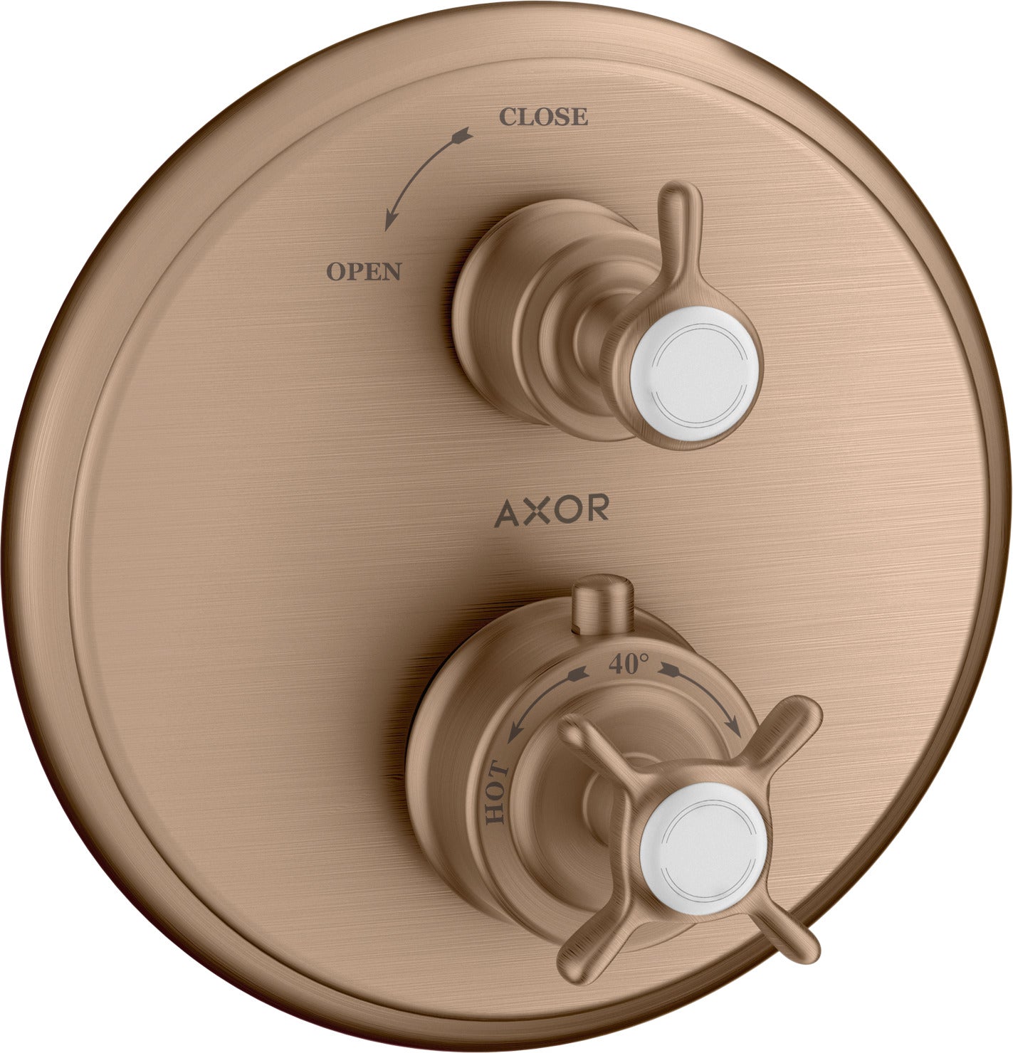 AXOR Montreux Thermostatic mixer for concealed installation with cross handle and shut-off valve