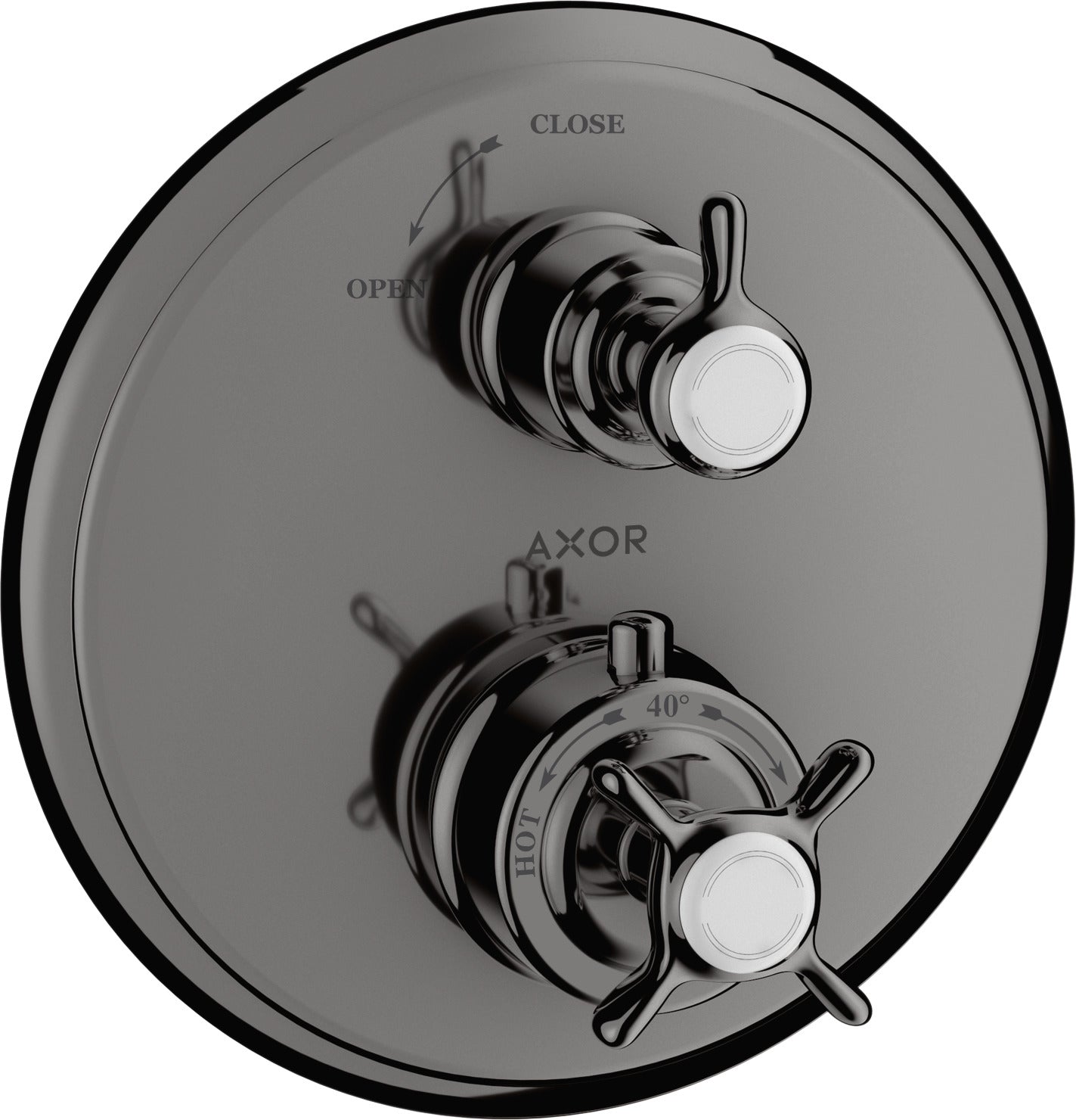 AXOR Montreux Thermostatic mixer for concealed installation with cross handle and shut-off valve