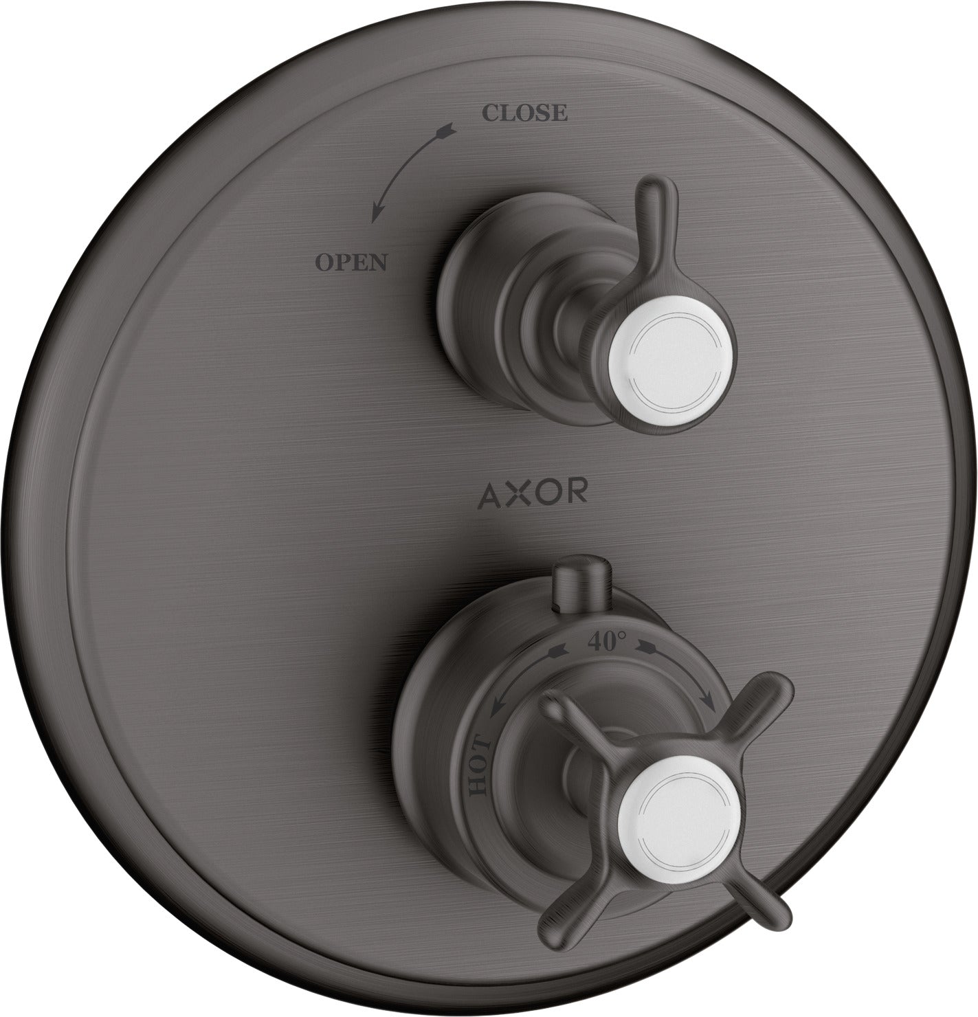 AXOR Montreux Thermostatic mixer for concealed installation with cross handle and shut-off valve