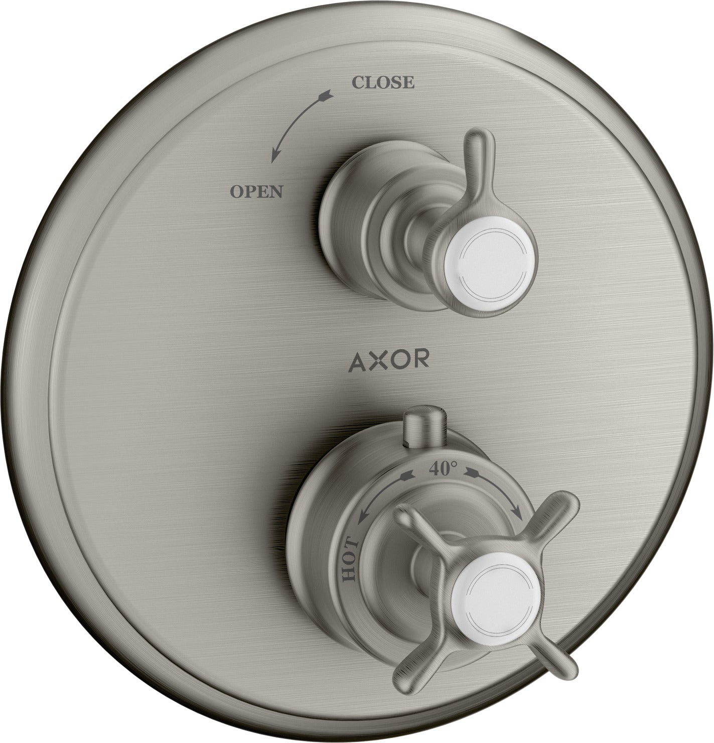 AXOR Montreux Thermostatic mixer for concealed installation with cross handle and shut-off valve