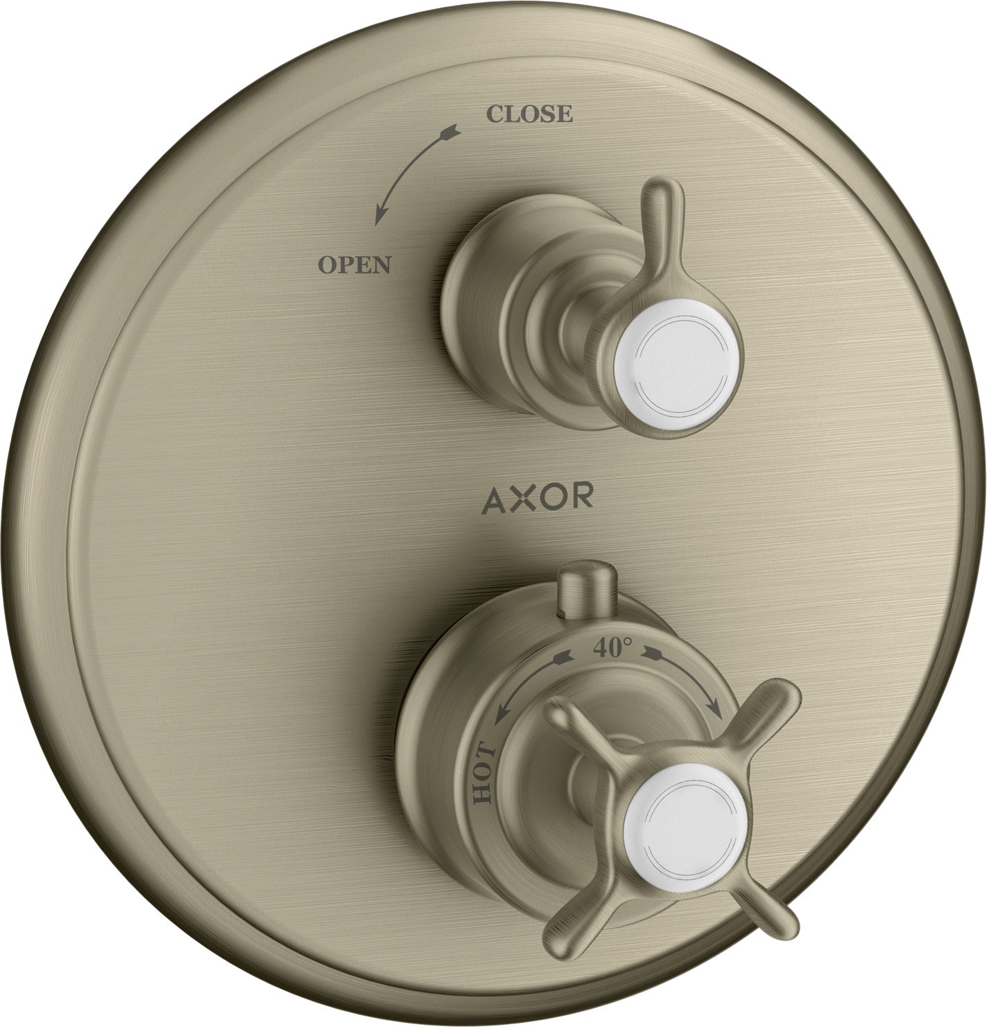 AXOR Montreux Thermostatic mixer for concealed installation with cross handle and shut-off valve