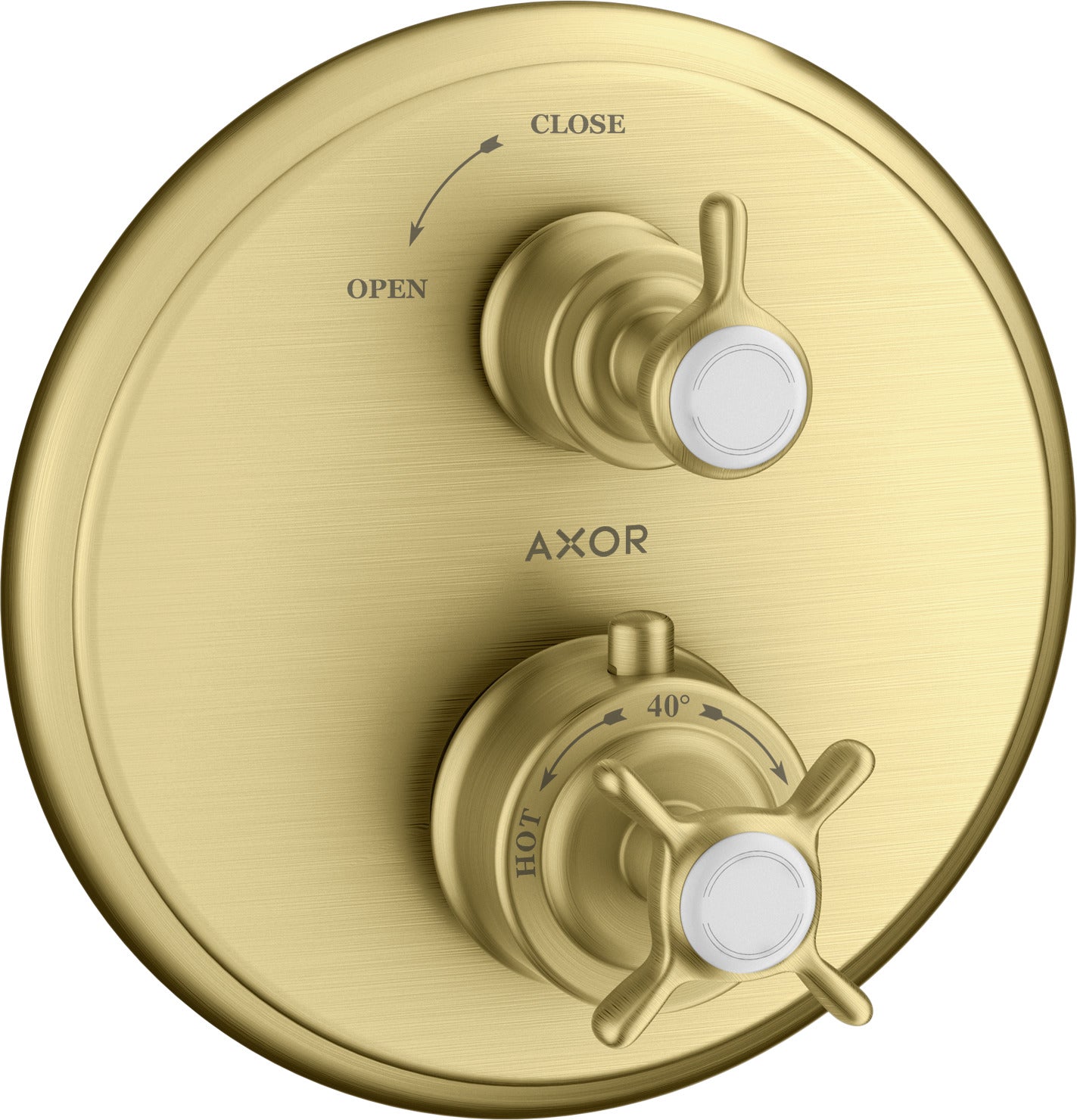 AXOR Montreux Thermostatic mixer for concealed installation with cross handle and shut-off valve