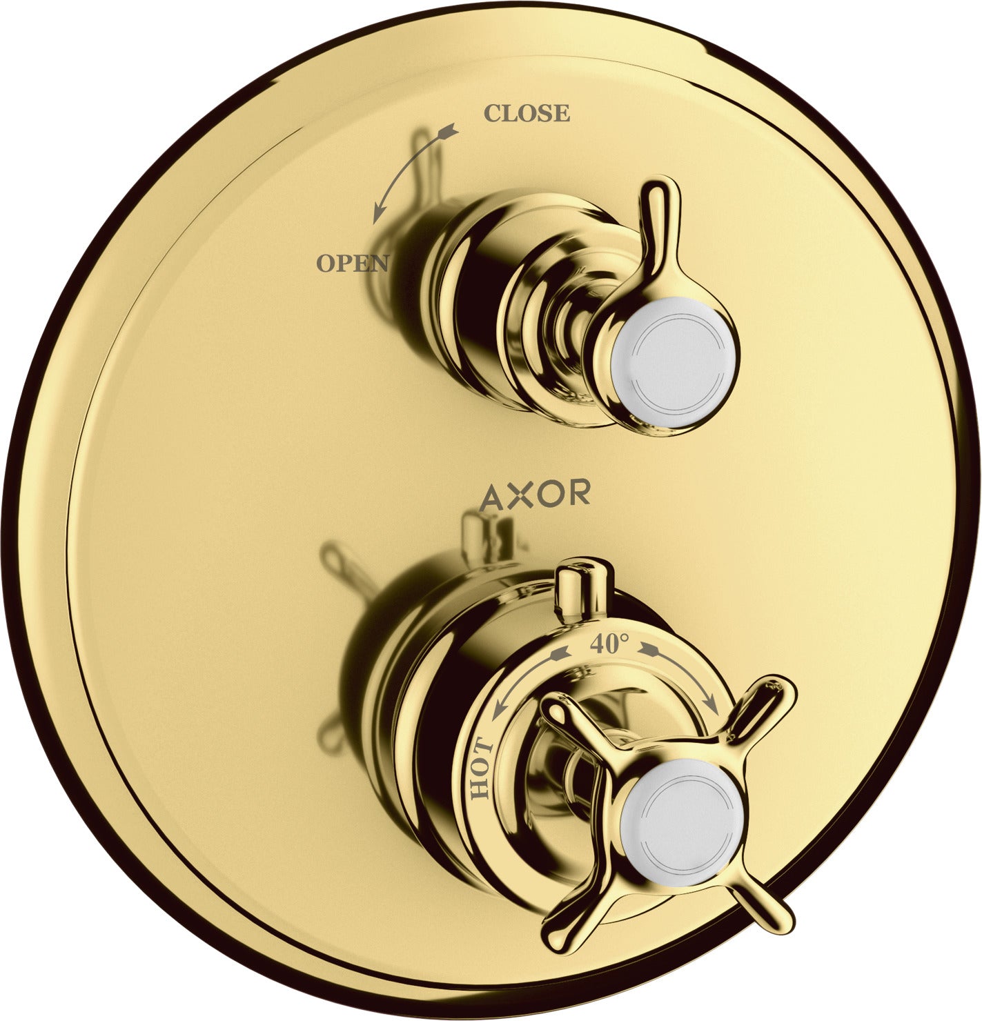 AXOR Montreux Thermostatic mixer for concealed installation with cross handle and shut-off valve