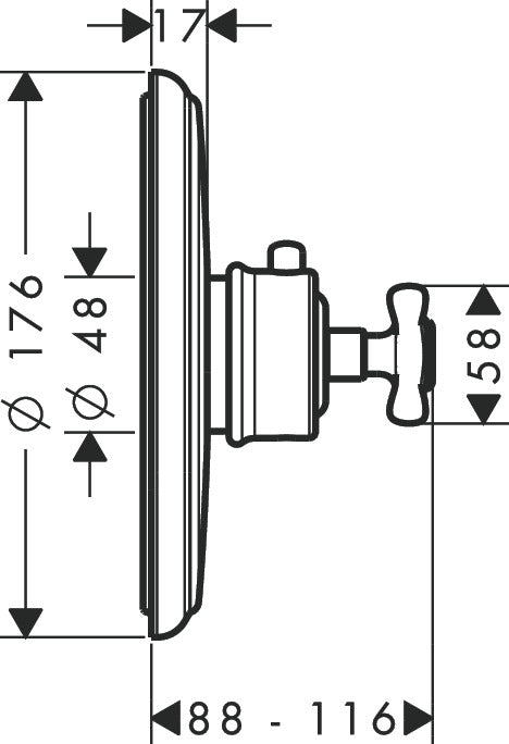 AXOR Montreux Thermostatic mixer for concealed installation with cross handle