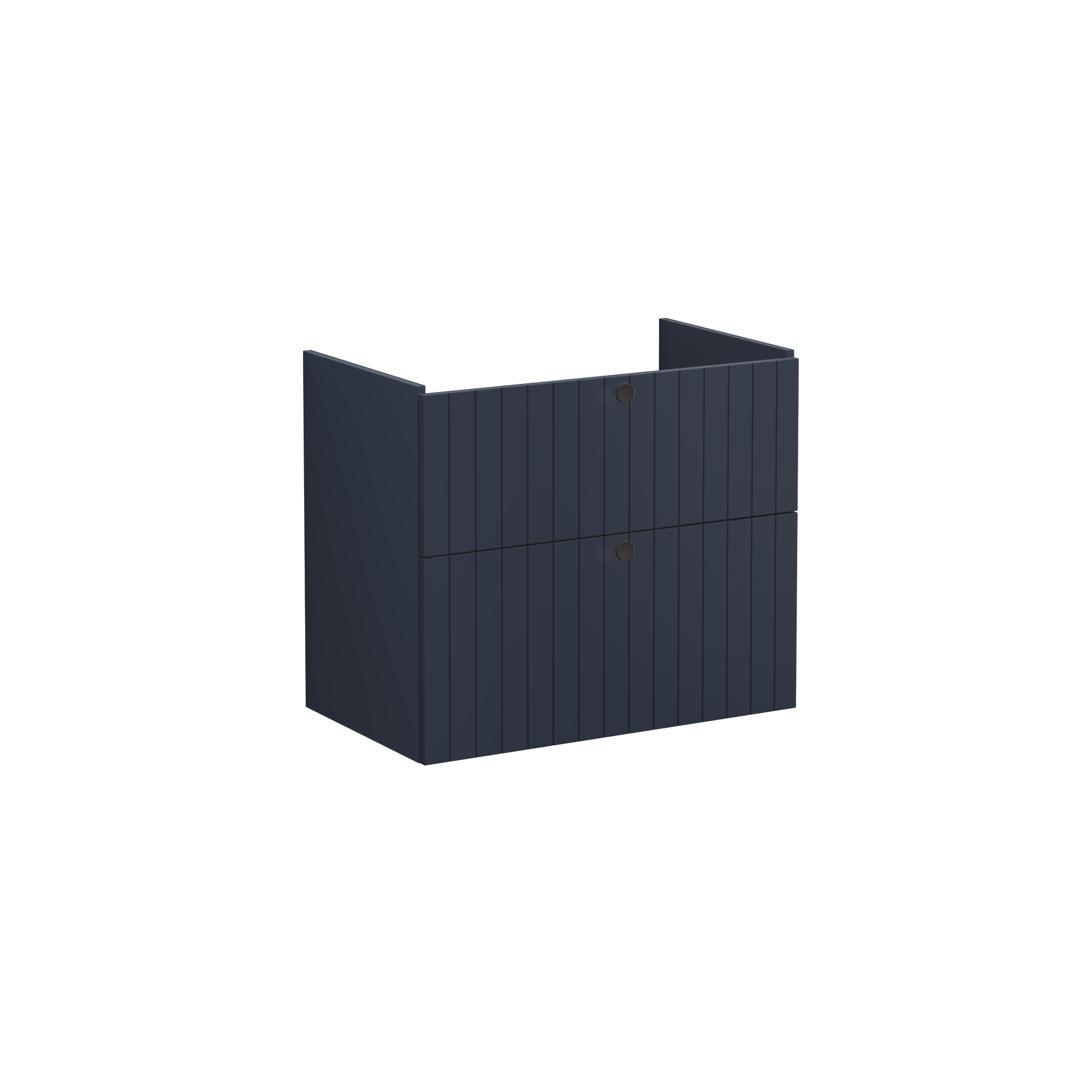 Root Groove Washbasin Unit, with two drawers, Matt Dark Blue, without washbasin