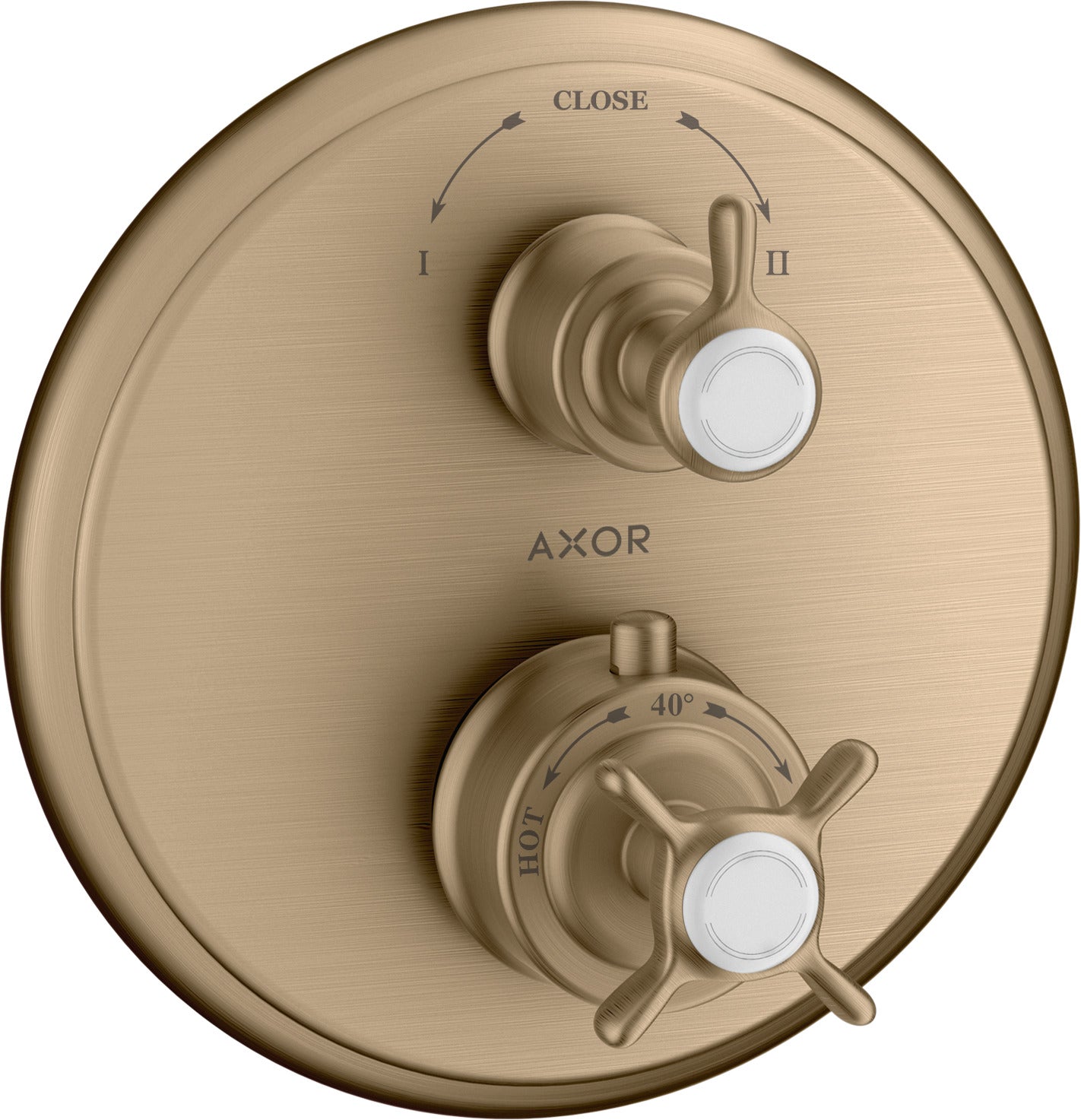 AXOR Montreux Thermostatic mixer for concealed installation with cross handle and shut-off / diverter valve