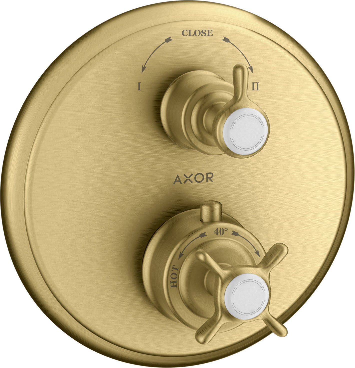 AXOR Montreux Thermostatic mixer for concealed installation with cross handle and shut-off / diverter valve